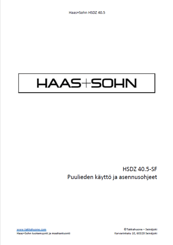 Haas+Sohn 40,5 – käyttöohje